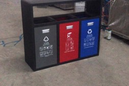 和龙户外公园三分类不锈钢垃圾回收箱