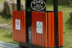 公园热销钢木分类垃圾桶