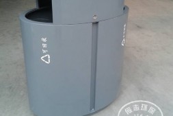 龙井户外椭圆形两分类钢制垃圾桶