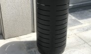 通化广场圆柱形镂空钢制垃圾桶