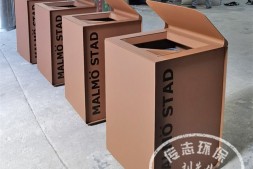 吉林户外方形大容量不锈钢钢木垃圾桶单筒