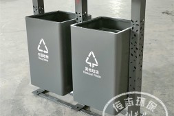 吉林户外景点镂空立柱不锈钢分类垃圾桶